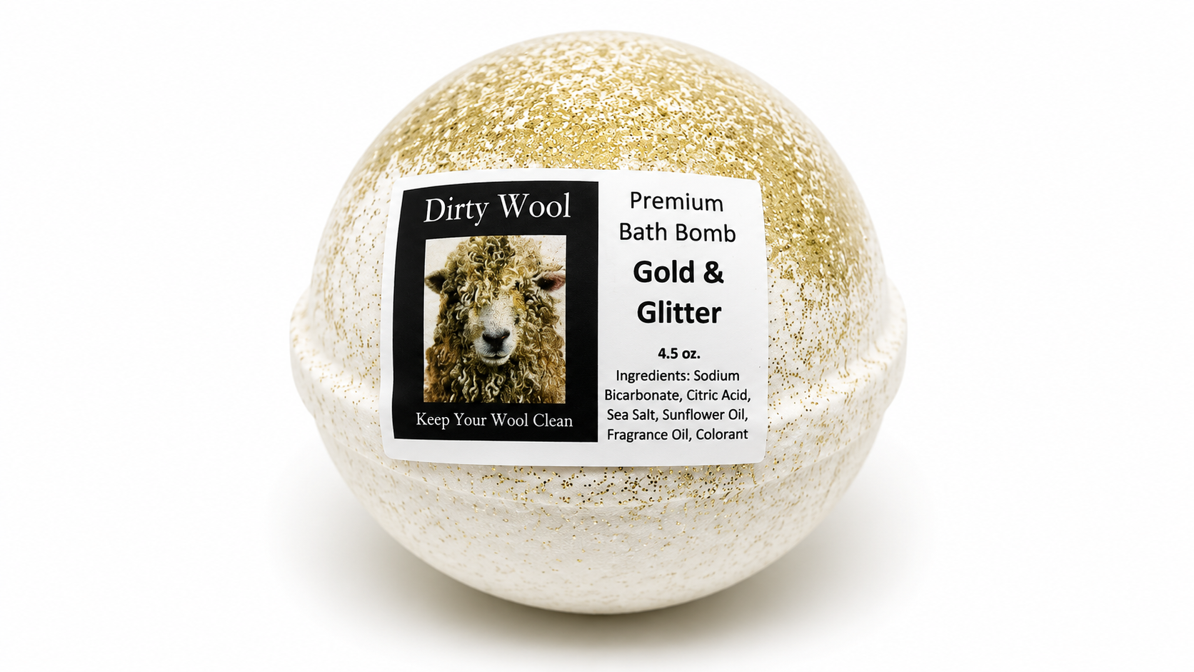Gold and Glitter Bath Bomb