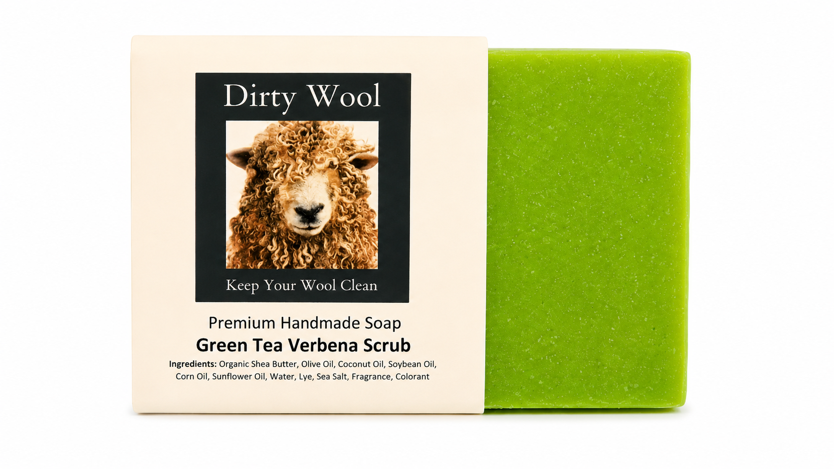 Dirty Wool Green Tea Verbena Scrub Soap